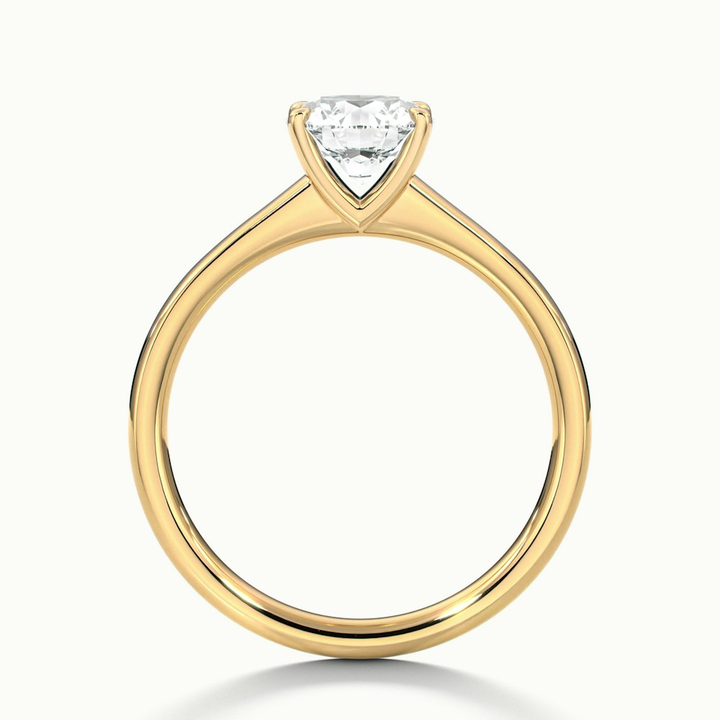 April 1 Carat Round Solitaire Moissanite Diamond Ring in 10k Yellow Gold