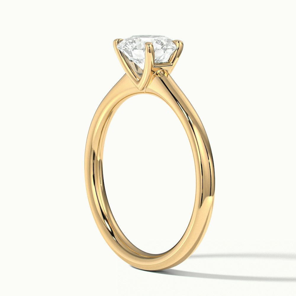 April 2 Carat Round Solitaire Moissanite Diamond Ring in 14k Yellow Gold