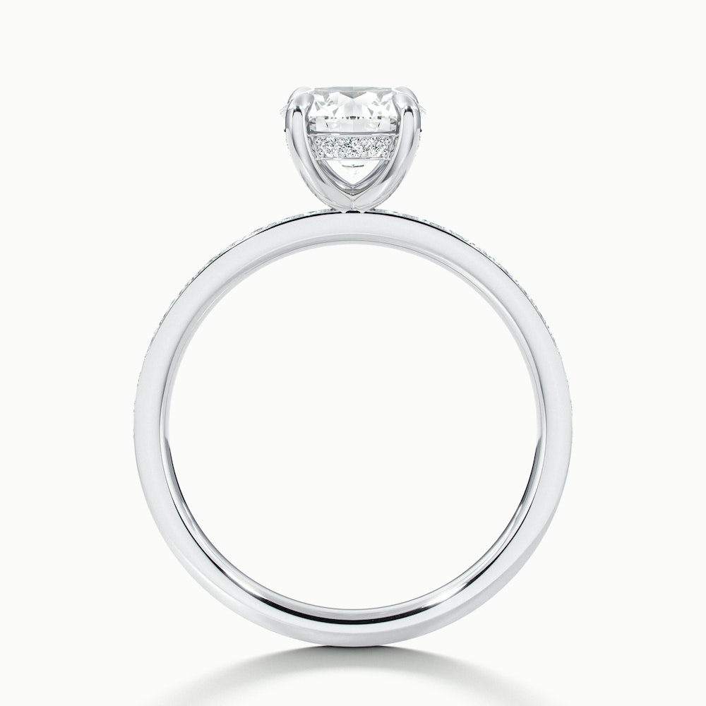 Cris 2.5 Carat Round Hidden Halo Pave Lab Grown Engagement Ring in 10k White Gold