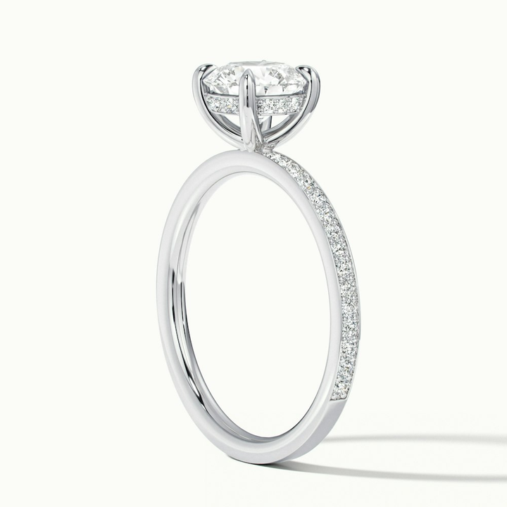 Cris 5 Carat Round Hidden Halo Pave Lab Grown Engagement Ring in 18k White Gold