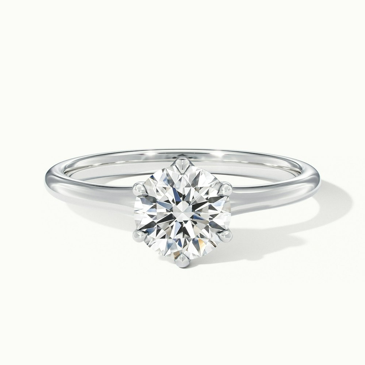 Gina 2 Carat Round Solitaire Lab Grown Engagement Ring in 14k White Gold
