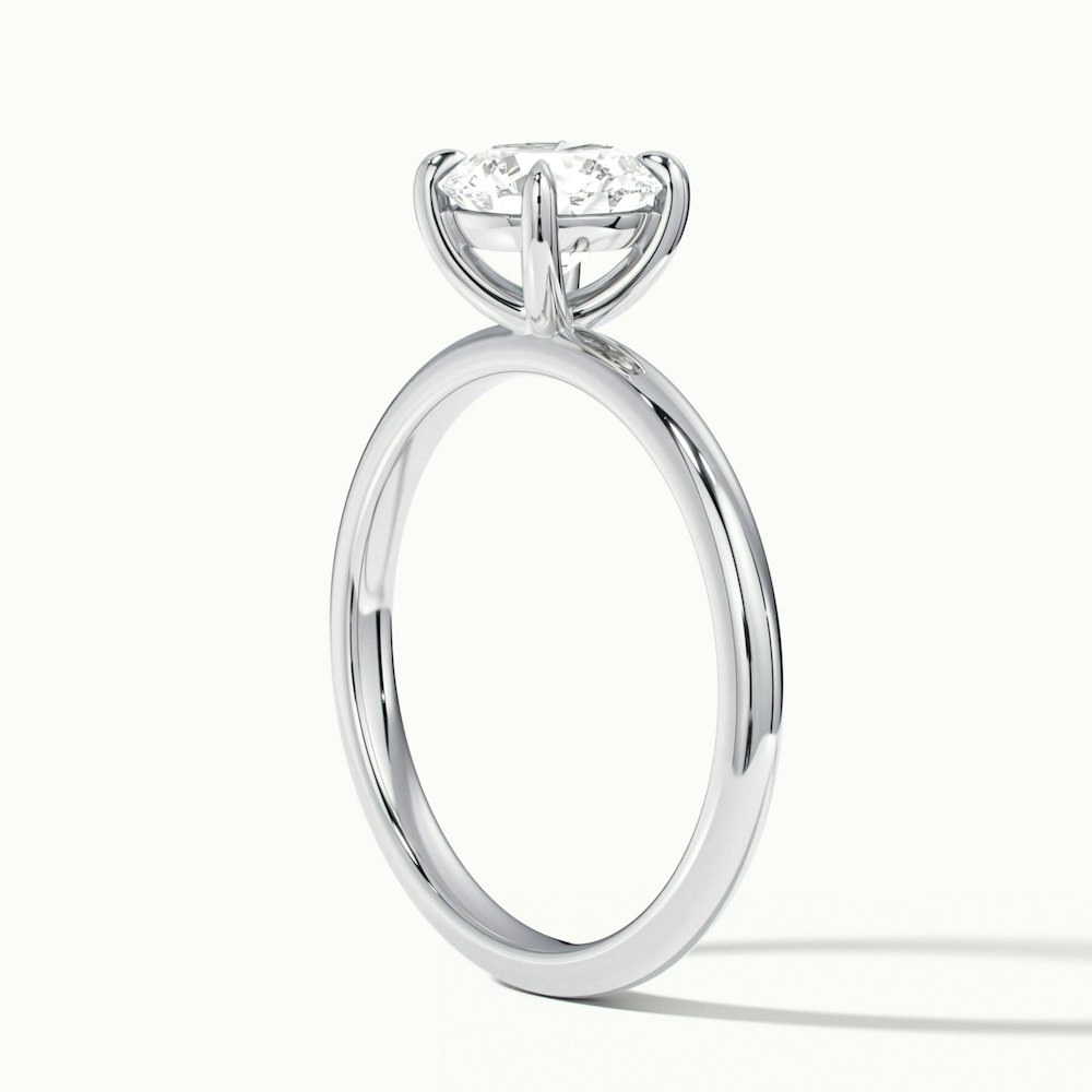 Grace 3 Carat Round Cut Solitaire Lab Grown Engagement Ring in 10k White Gold