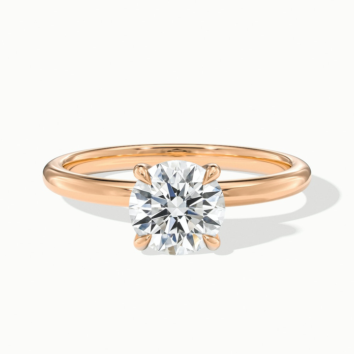 Grace 4 Carat Round Cut Solitaire Lab Grown Engagement Ring in 14k Rose Gold