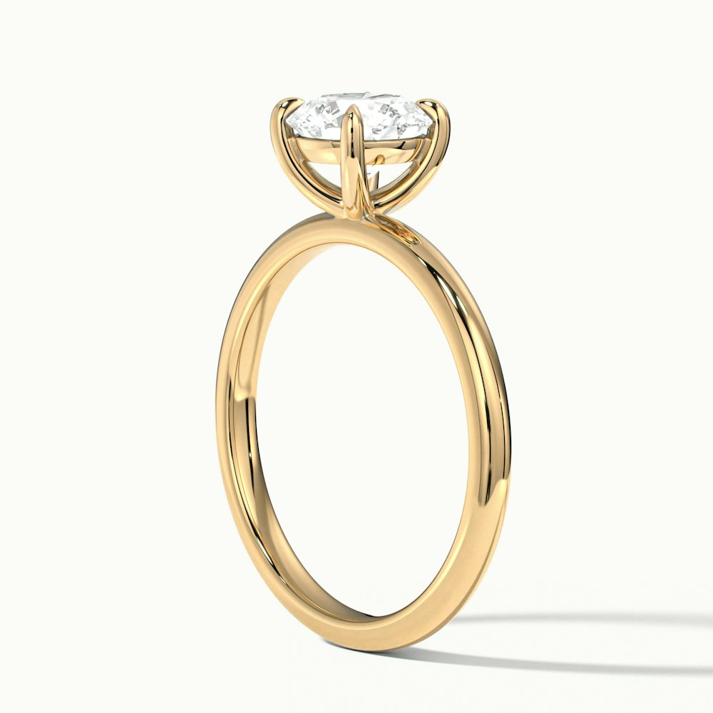 Grace 2.5 Carat Round Cut Solitaire Lab Grown Engagement Ring in 14k Yellow Gold