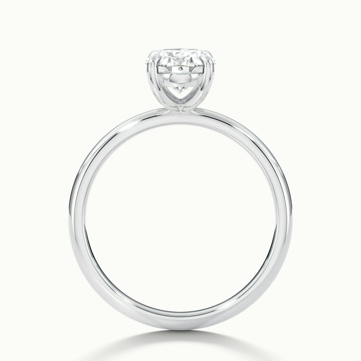 Hailey 3 Carat Oval Cut Solitaire Lab Grown Engagement Ring in 10k White Gold