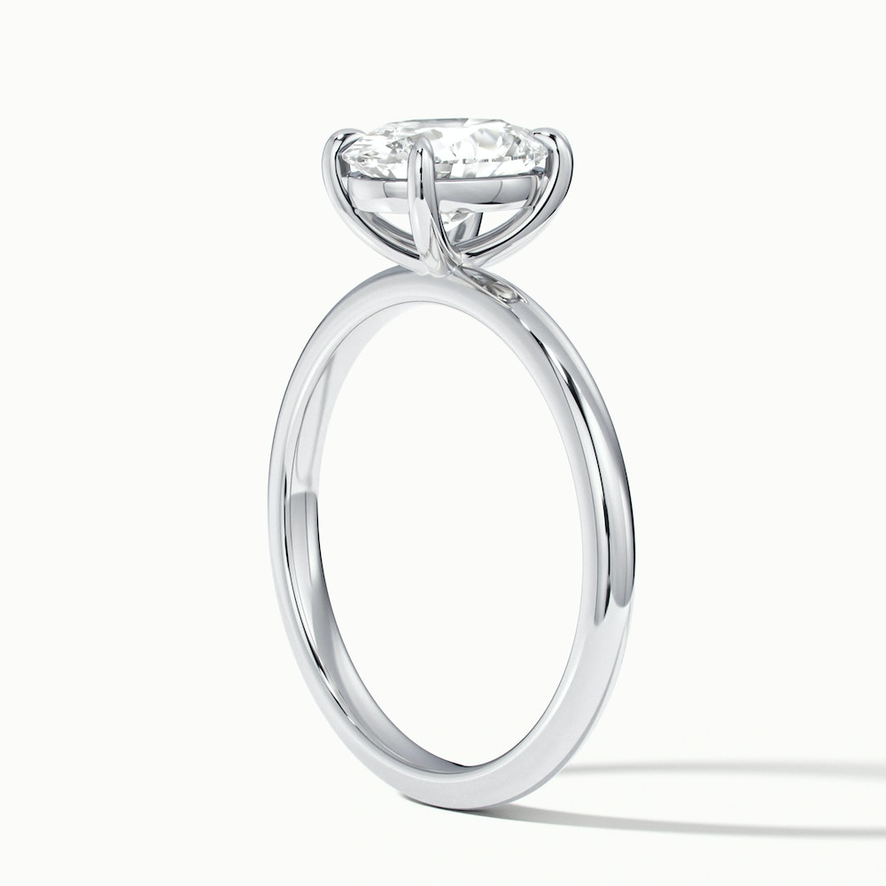 Jade 1 Carat Oval Cut Solitaire Moissanite Diamond Ring in Platinum