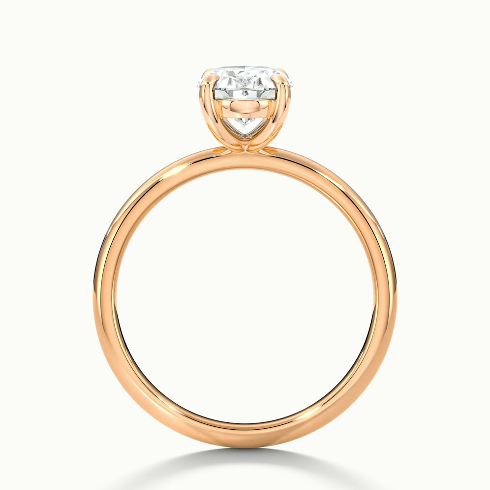 Hailey 1 Carat Oval Cut Solitaire Lab Grown Engagement Ring in 10k Rose Gold