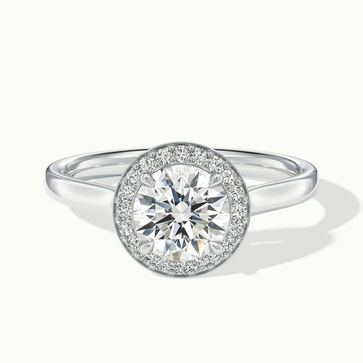 Helyn 3 Carat Round Halo Lab Grown Engagement Ring in 10k White Gold
