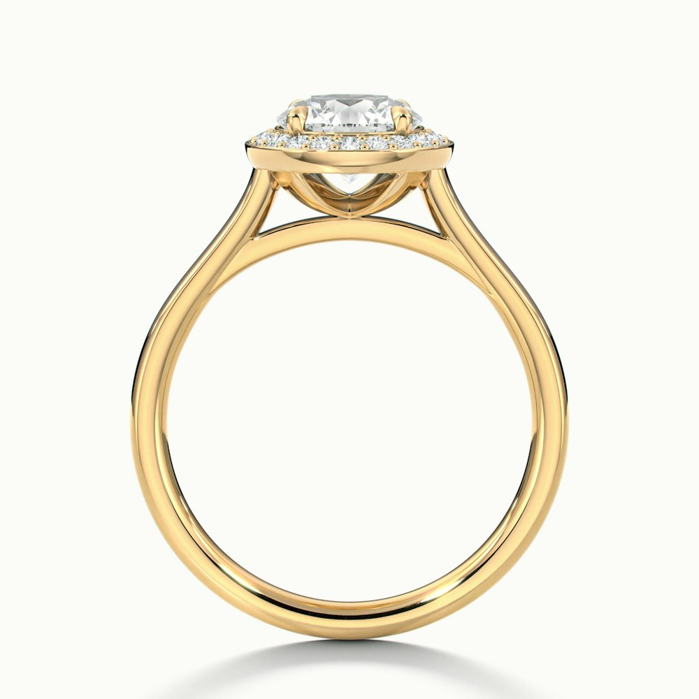Helyn 3 Carat Round Halo Lab Grown Engagement Ring in 10k Yellow Gold
