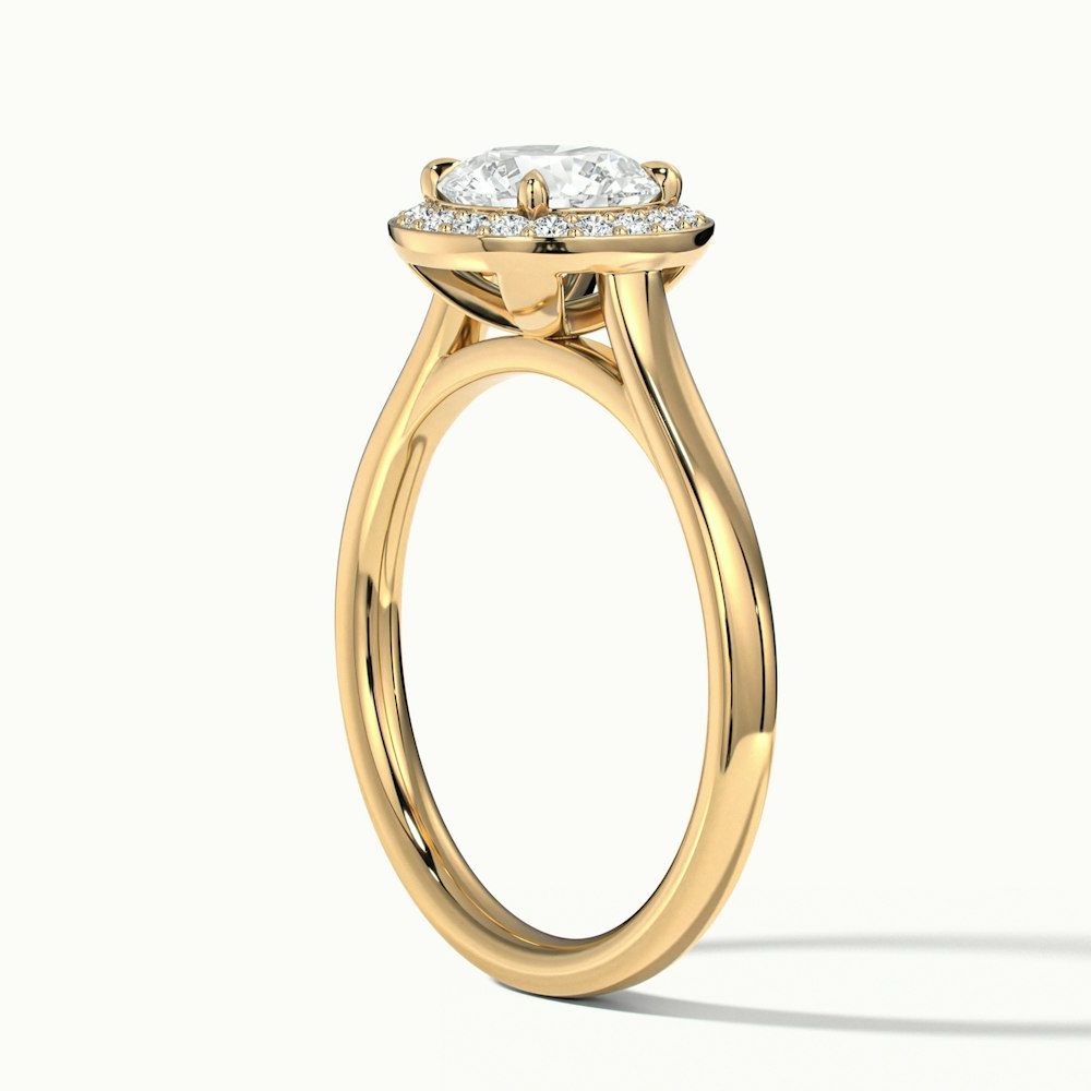 Iva 2.5 Carat Round Halo Moissanite Diamond Ring in 10k Yellow Gold