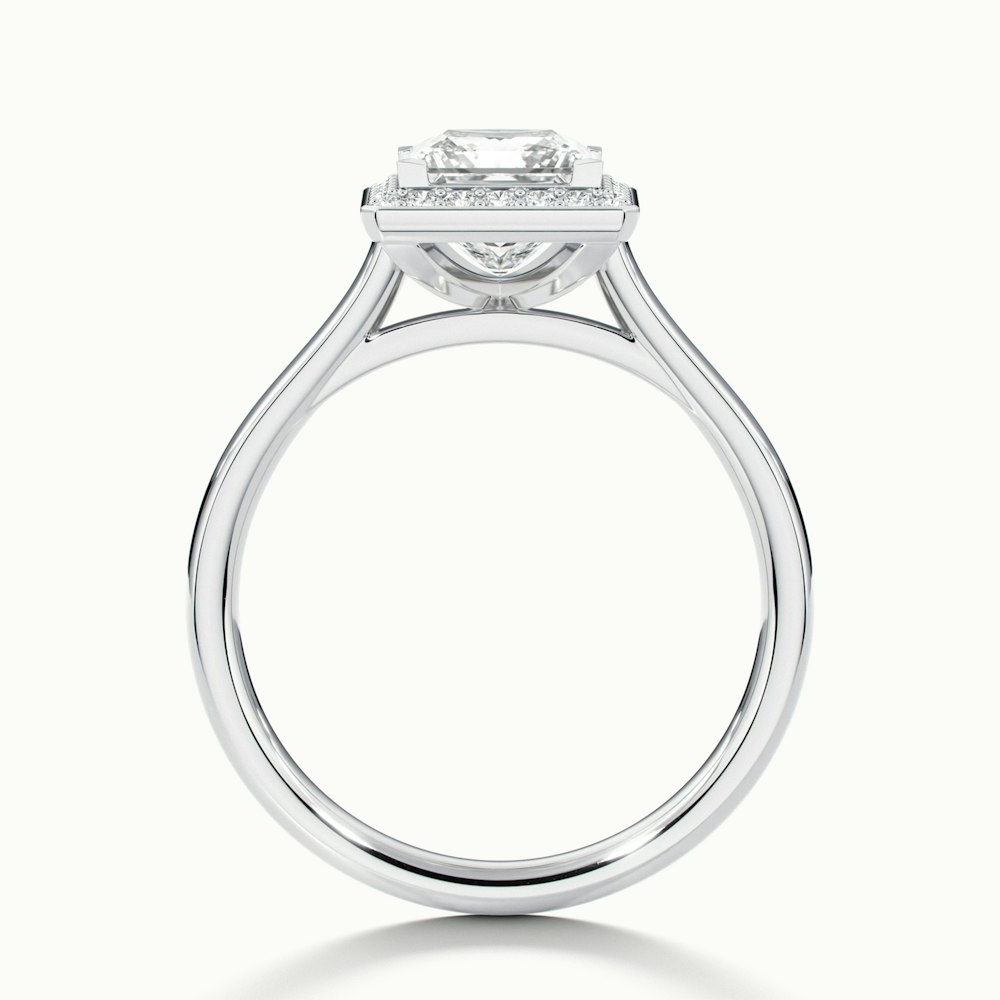 Kelly 2 Carat Princess Cut Halo Pave Lab Grown Engagement Ring in 14k White Gold