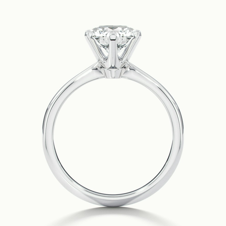 Emma 3 Carat Round Solitaire Lab Grown Engagement Ring in 10k White Gold