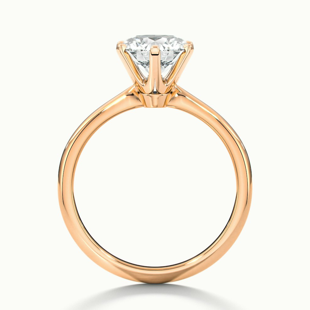 Flora 4 Carat Round Solitaire Moissanite Diamond Ring in 14k Rose Gold