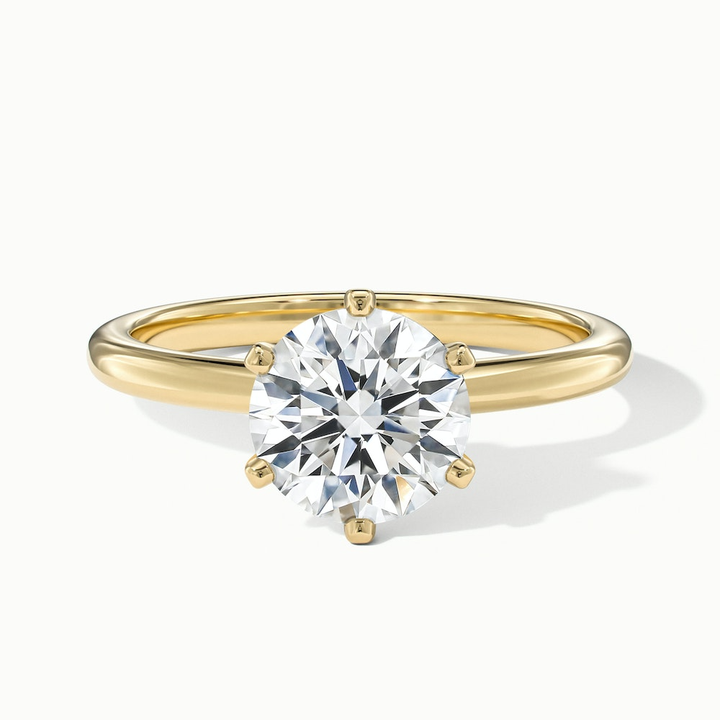 Emma 2 Carat Round Solitaire Lab Grown Engagement Ring in 14k Yellow Gold