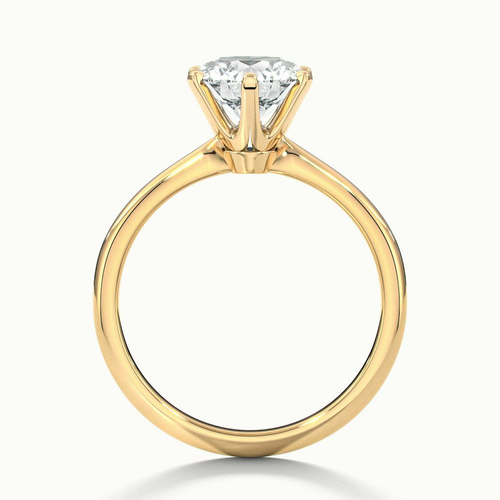 Emma 2.5 Carat Round Solitaire Lab Grown Engagement Ring in 14k Yellow Gold
