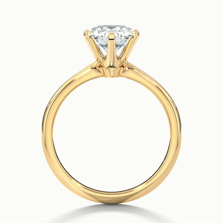 Emma 1.5 Carat Round Solitaire Lab Grown Engagement Ring in 10k Yellow Gold