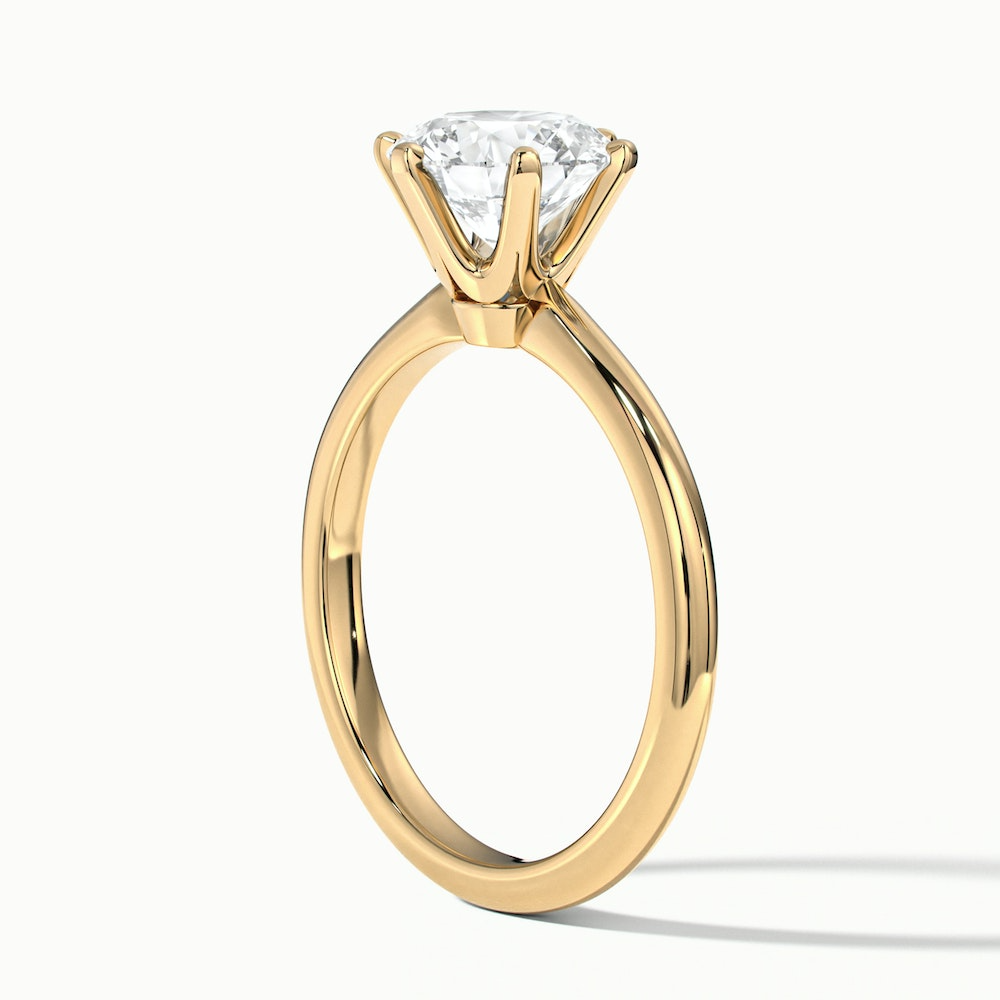Emma 3 Carat Round Solitaire Lab Grown Engagement Ring in 10k Yellow Gold