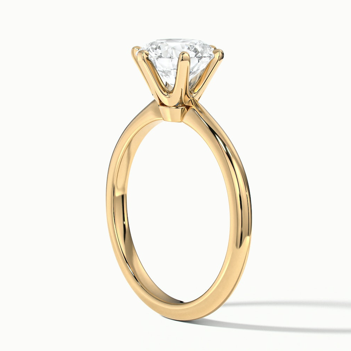 Emma 1 Carat Round Solitaire Lab Grown Engagement Ring in 10k Yellow Gold