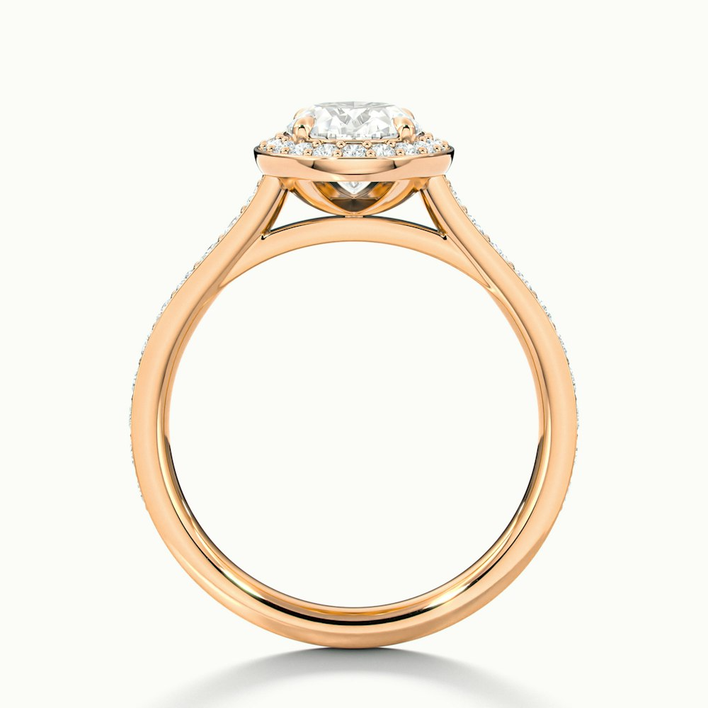 Erin 1.5 Carat Oval Halo Pave Lab Grown Engagement Ring in 10k Rose Gold