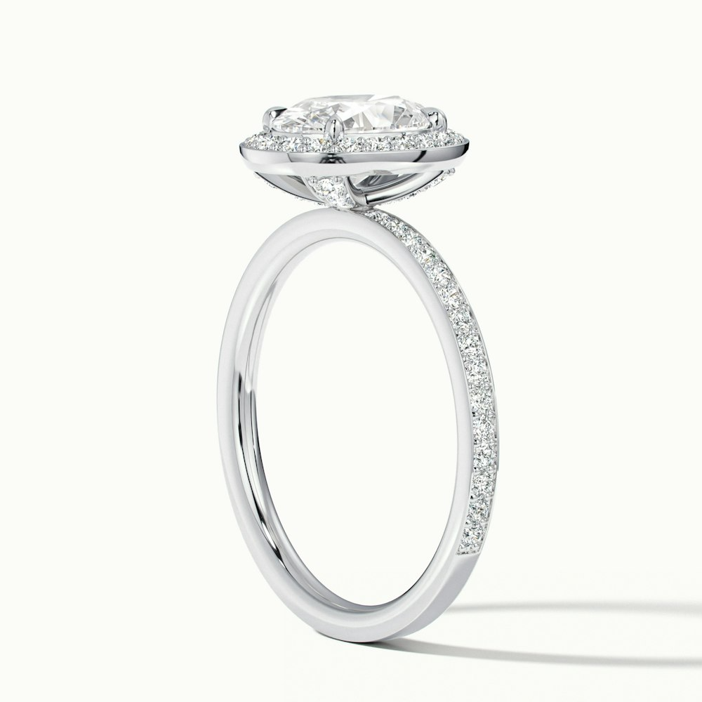 Eden 4 Carat Oval Halo Pave Lab Grown Engagement Ring in 10k White Gold