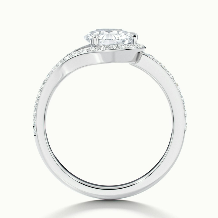 Avi 3 Carat Round Halo Pave Lab Grown Engagement Ring in 10k White Gold