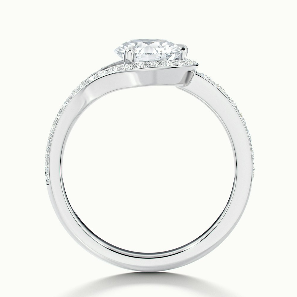 Cherri 5 Carat Round Halo Pave Moissanite Diamond Ring in 18k White Gold