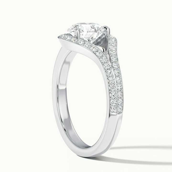 Avi 3 Carat Round Halo Pave Lab Grown Engagement Ring in 10k White Gold
