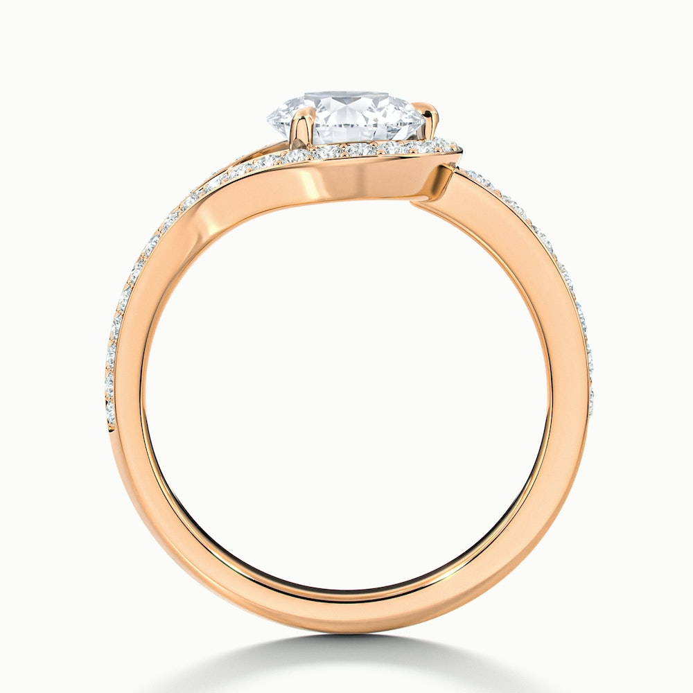 Cherri 3.5 Carat Round Halo Pave Moissanite Diamond Ring in 10k Rose Gold