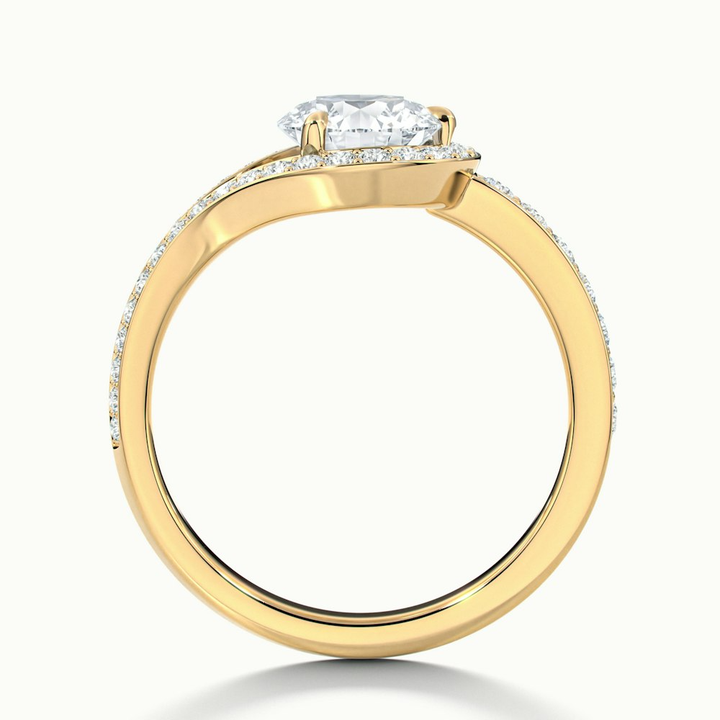 Avi 2 Carat Round Halo Pave Lab Grown Engagement Ring in 10k Yellow Gold