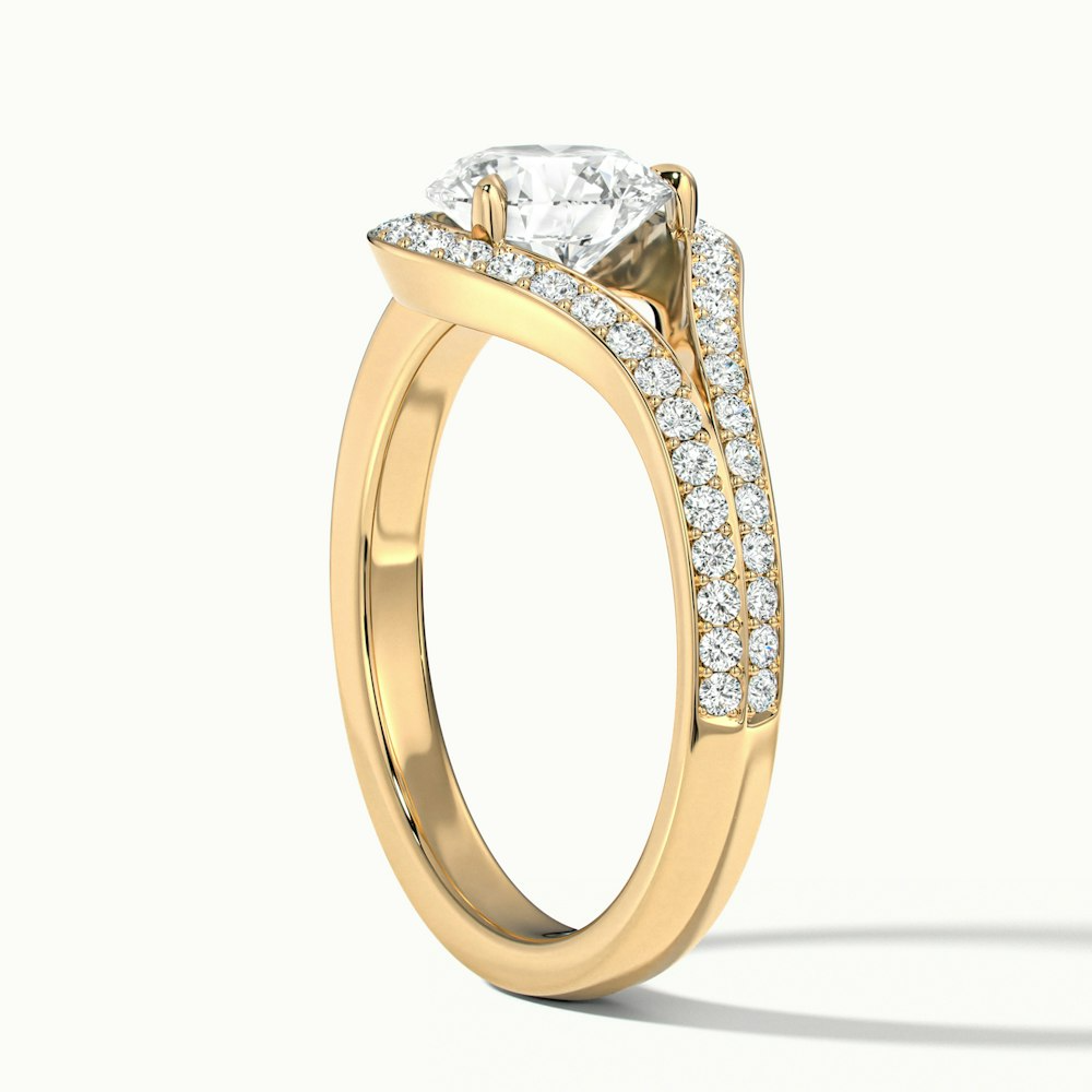 Avi 1.5 Carat Round Halo Pave Lab Grown Engagement Ring in 10k Yellow Gold
