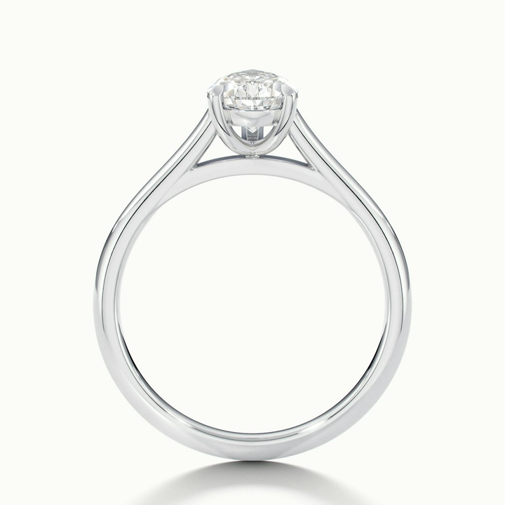 Cherri 3 Carat Pear Shaped Solitaire Lab Grown Engagement Ring in 10k White Gold