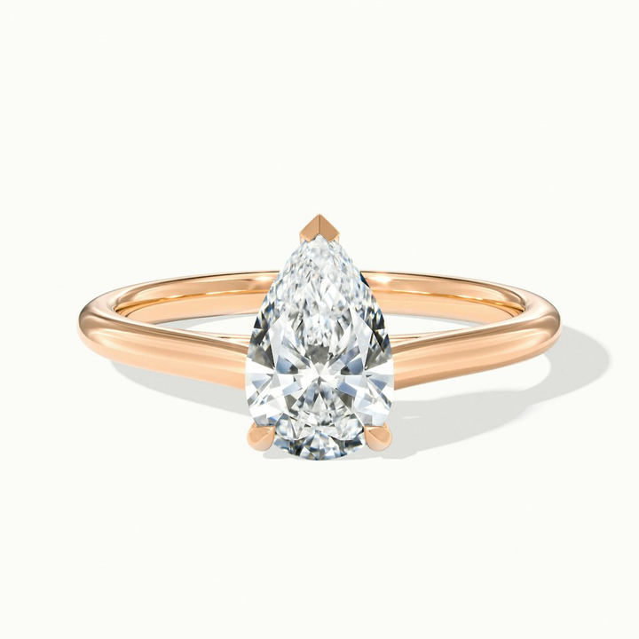 Cherri 5 Carat Pear Shaped Solitaire Lab Grown Engagement Ring in 18k Rose Gold