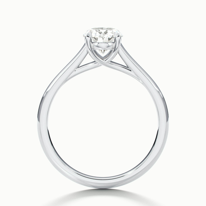 Aria 2 Carat Oval Solitaire Moissanite Diamond Ring in Platinum
