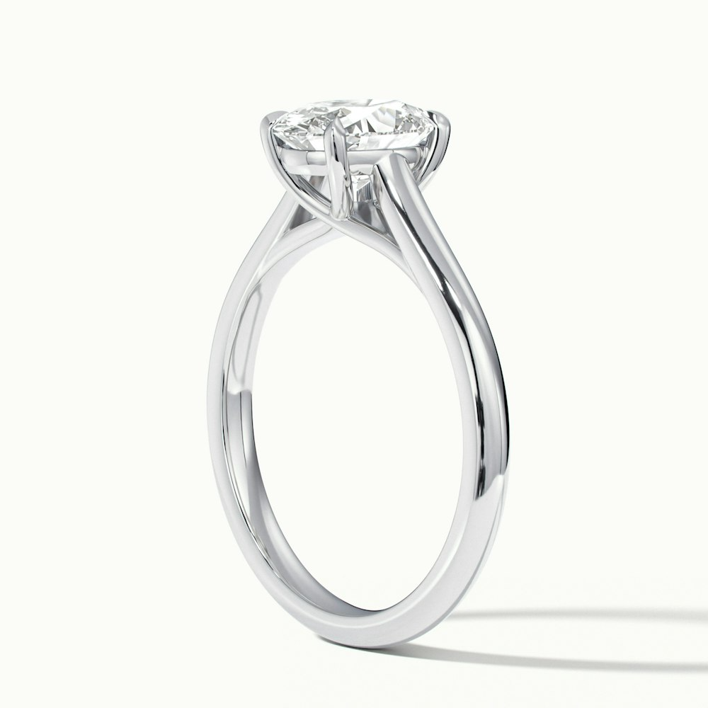 Cindy 1 Carat Oval Solitaire Lab Grown Engagement Ring in 14k White Gold