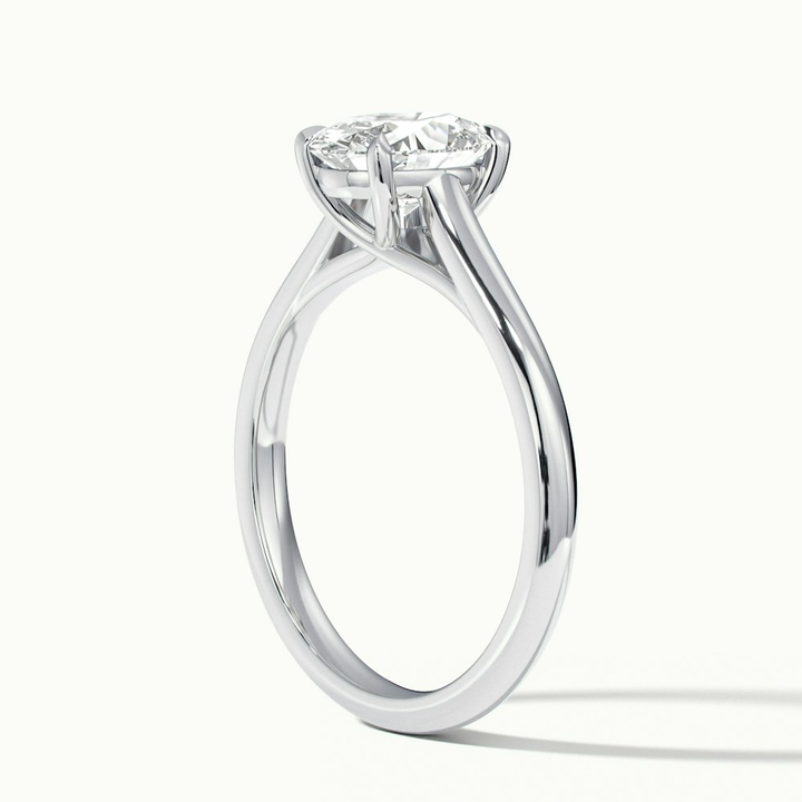 Cindy 3 Carat Oval Solitaire Lab Grown Engagement Ring in 10k White Gold