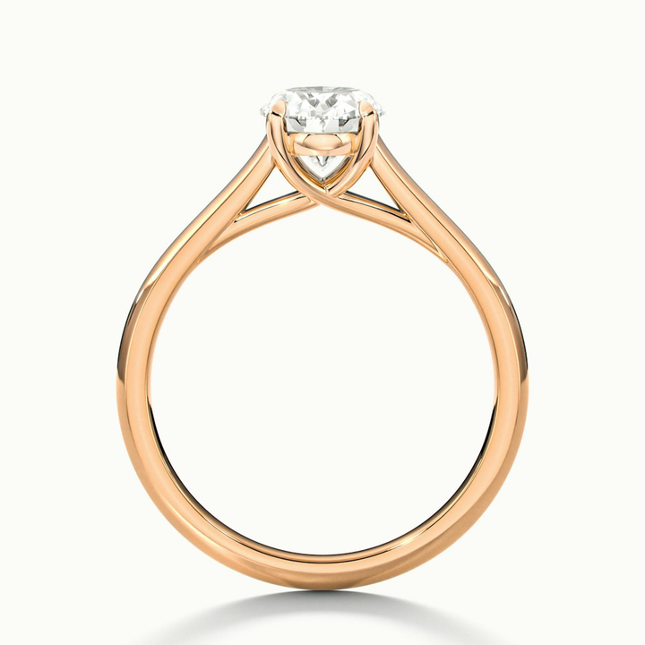 Cindy 2.5 Carat Oval Solitaire Lab Grown Engagement Ring in 18k Rose Gold