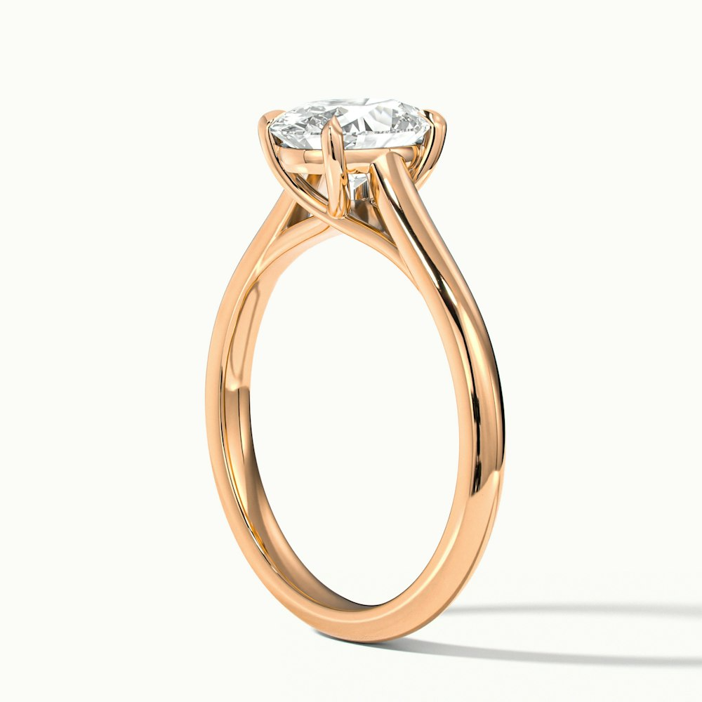 Aria 3.5 Carat Oval Solitaire Moissanite Diamond Ring in 10k Rose Gold