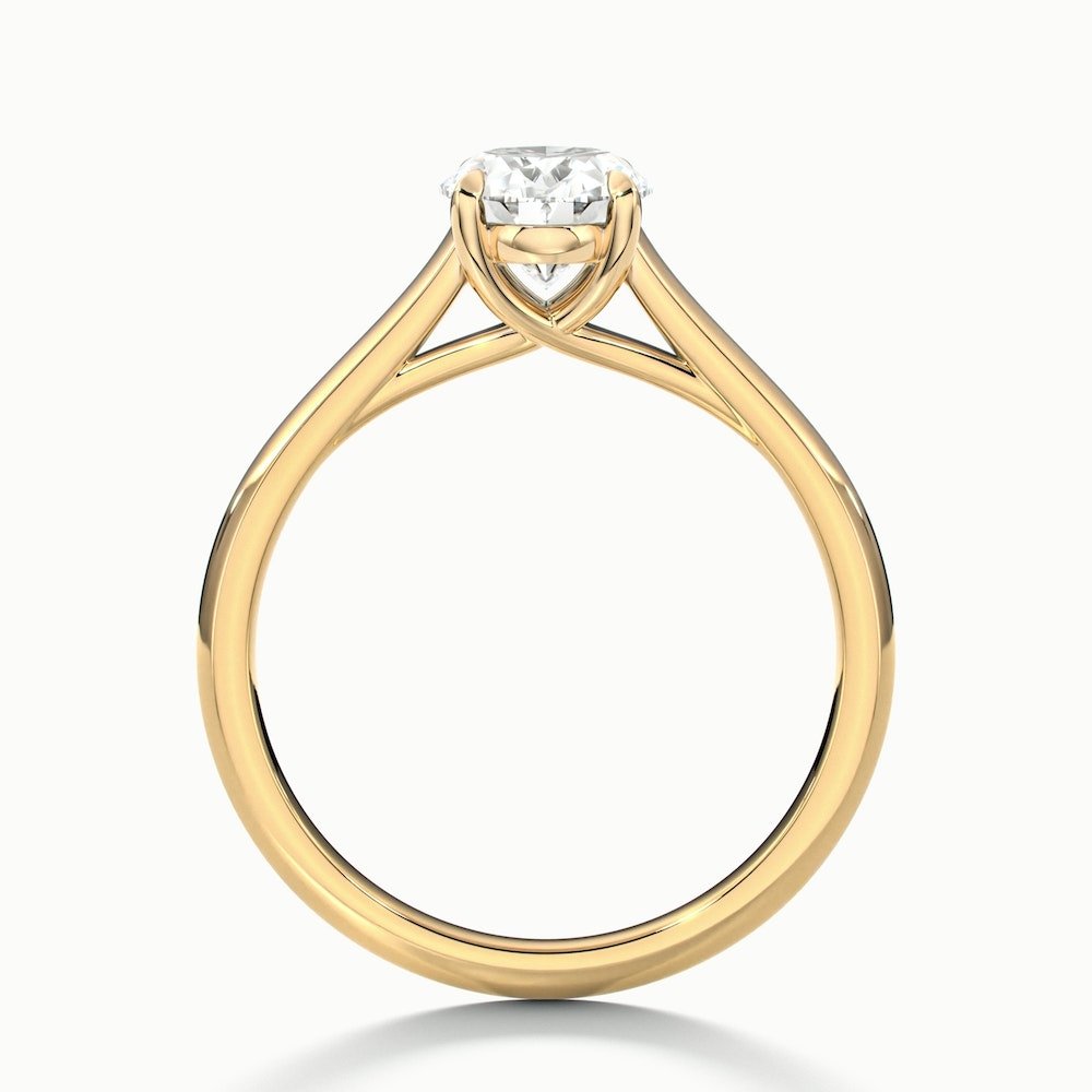 Aria 3 Carat Oval Solitaire Moissanite Diamond Ring in 10k Yellow Gold