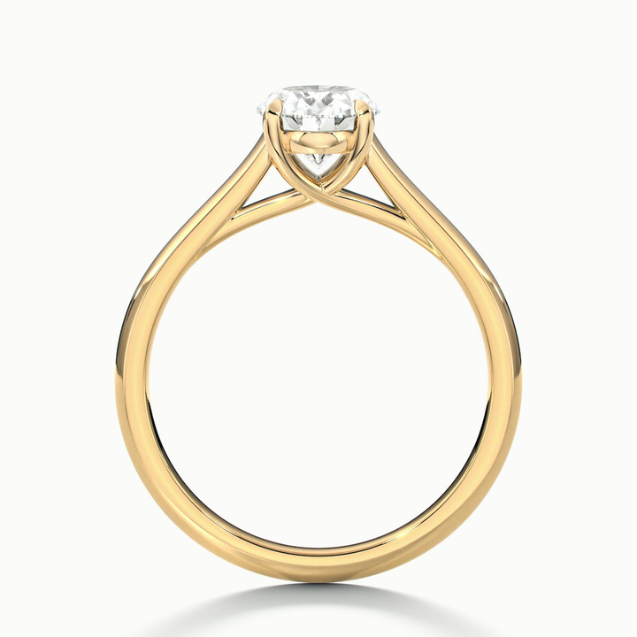 Aria 1.5 Carat Oval Solitaire Moissanite Diamond Ring in 10k Yellow Gold