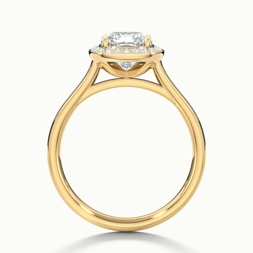 Dina 3 Carat Cushion Cut Halo Lab Grown Diamond Ring in 10k Yellow Gold