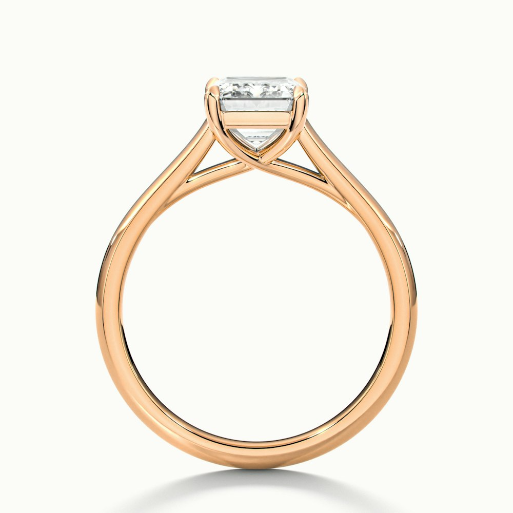 Hana 5 Carat Emerald Cut Solitaire Lab Grown Diamond Ring in 18k Rose Gold