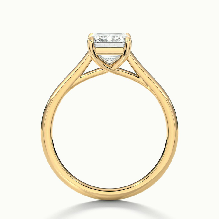 Ira 5 Carat Emerald Cut Solitaire Moissanite Engagement Ring in 14k Yellow Gold