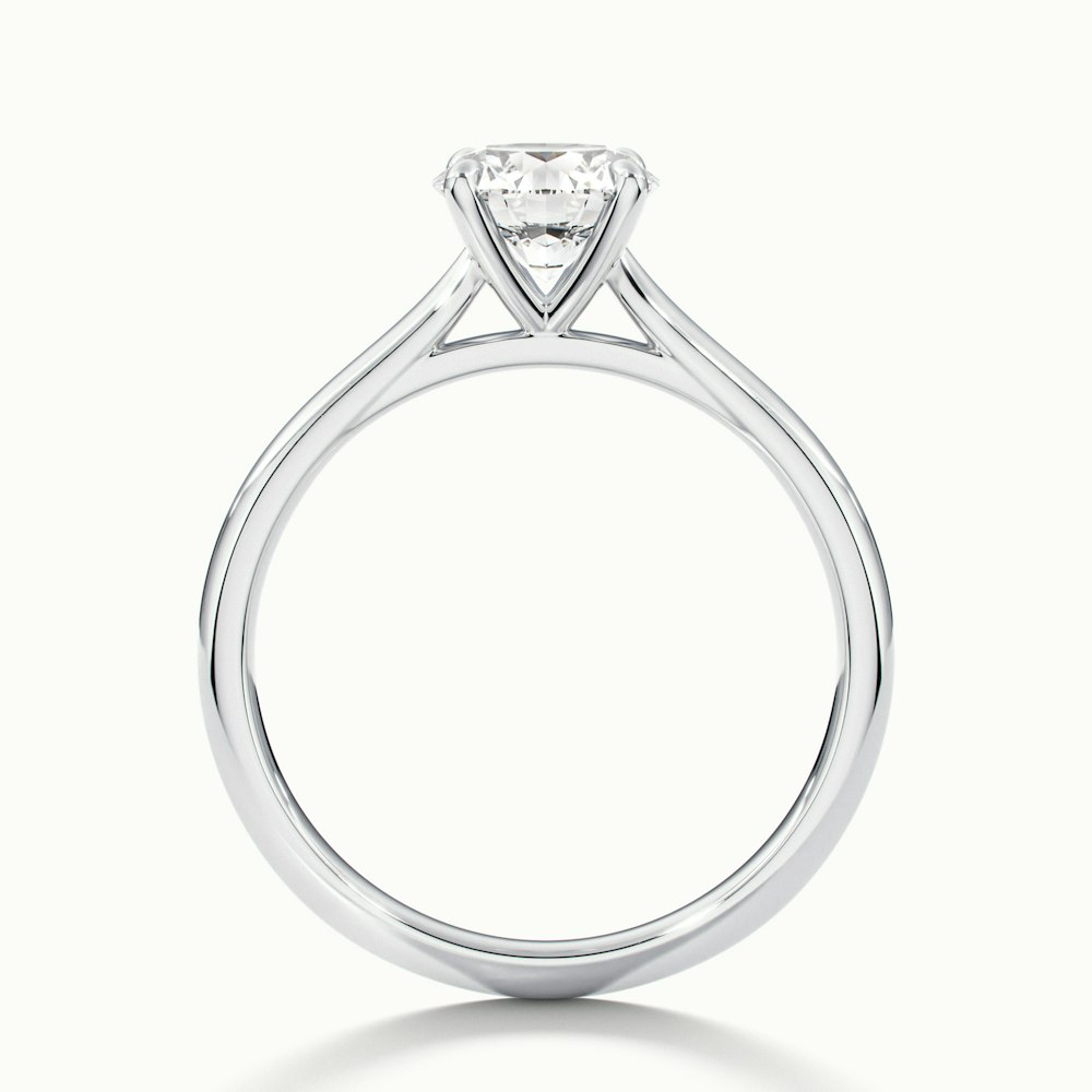 Iara 3 Carat Round Solitaire Moissanite Engagement Ring in 10k White Gold