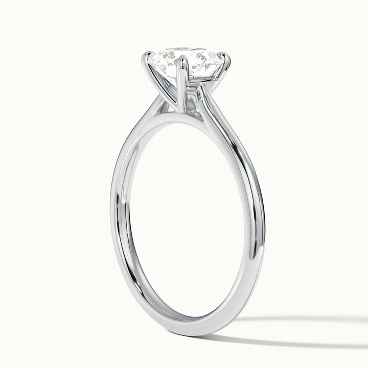 Iara 1 Carat Round Solitaire Moissanite Engagement Ring in 10k White Gold