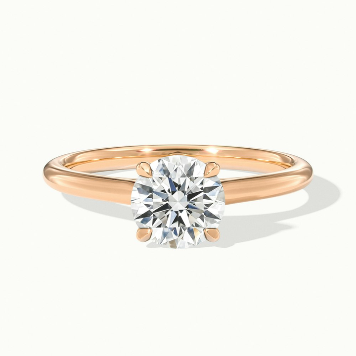 Iris 5 Carat Round Solitaire Lab Grown Diamond Ring in 18k Rose Gold