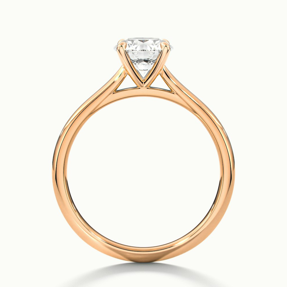 Iris 4 Carat Round Solitaire Lab Grown Diamond Ring in 14k Rose Gold