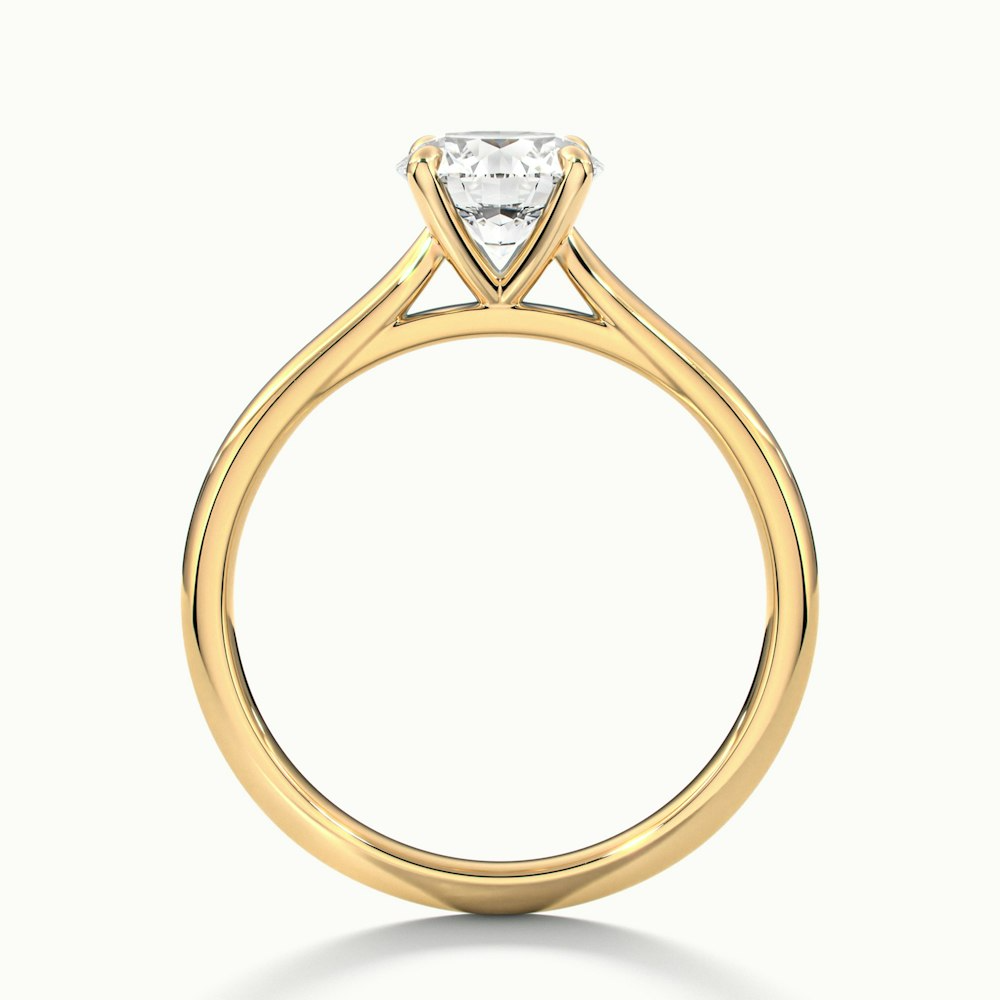 Iara 1 Carat Round Solitaire Moissanite Engagement Ring in 10k Yellow Gold