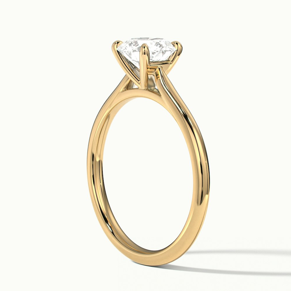 Iara 1 Carat Round Solitaire Moissanite Engagement Ring in 10k Yellow Gold