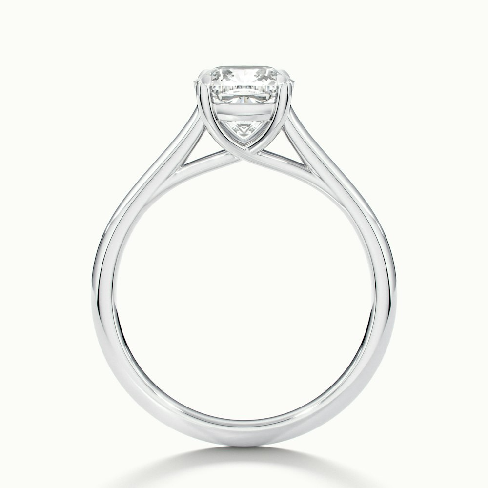 Nelli 2 Carat Cushion Cut Solitaire Moissanite Diamond Ring in 18k White Gold