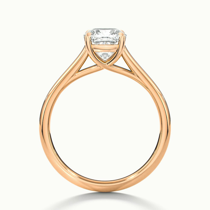 Nelli 3.5 Carat Cushion Cut Solitaire Moissanite Diamond Ring in 10k Rose Gold